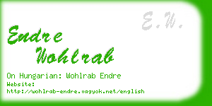 endre wohlrab business card